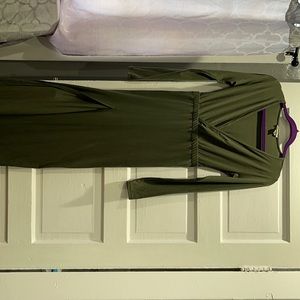 Olive green maxi dress. Size M